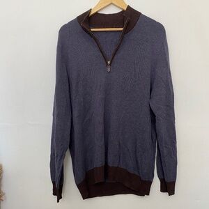 J. McLaughlin Modal and Cotton Blue 1/4 Zip Sweater